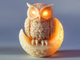 Molde silicona buho sobre luna